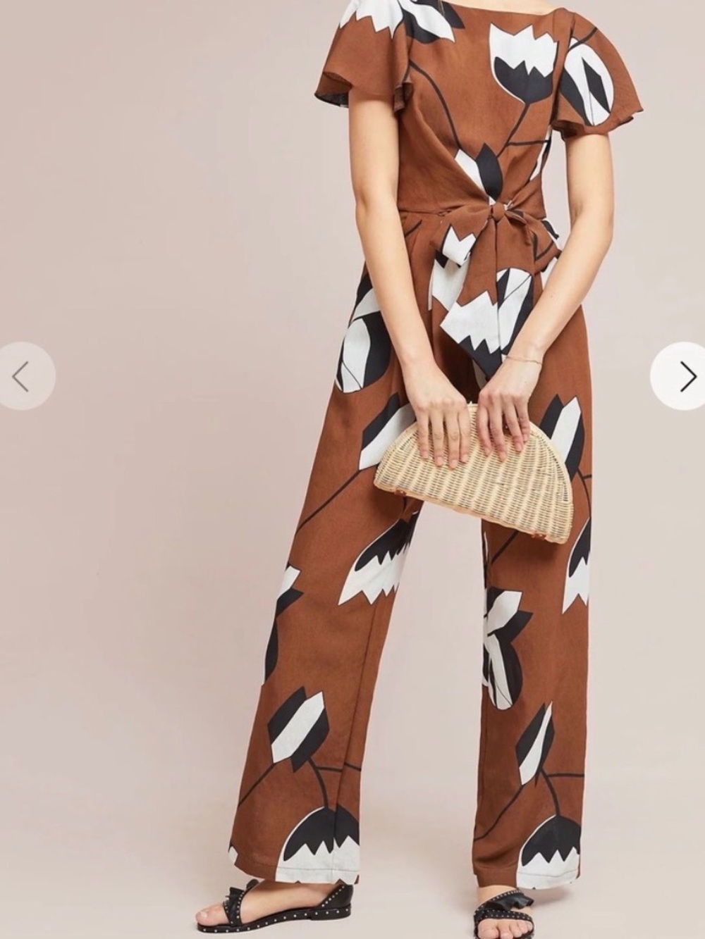 Anthropologie Eva Franco Miranda Brown Floral Jumpsuit | 8